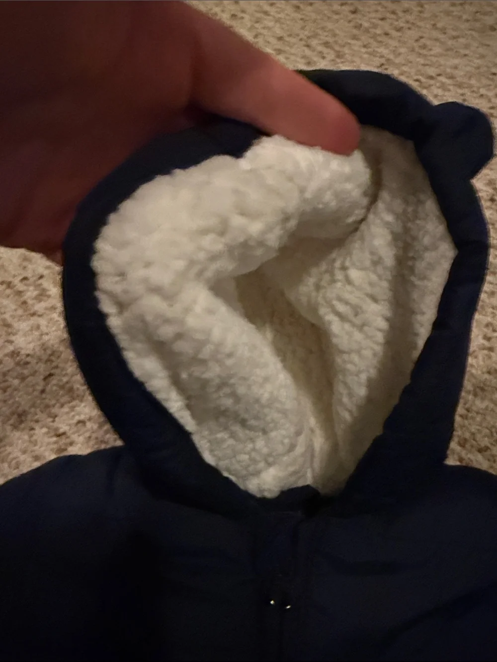 The Children's Place Navy Puffer Footed One-Piece with Hood
